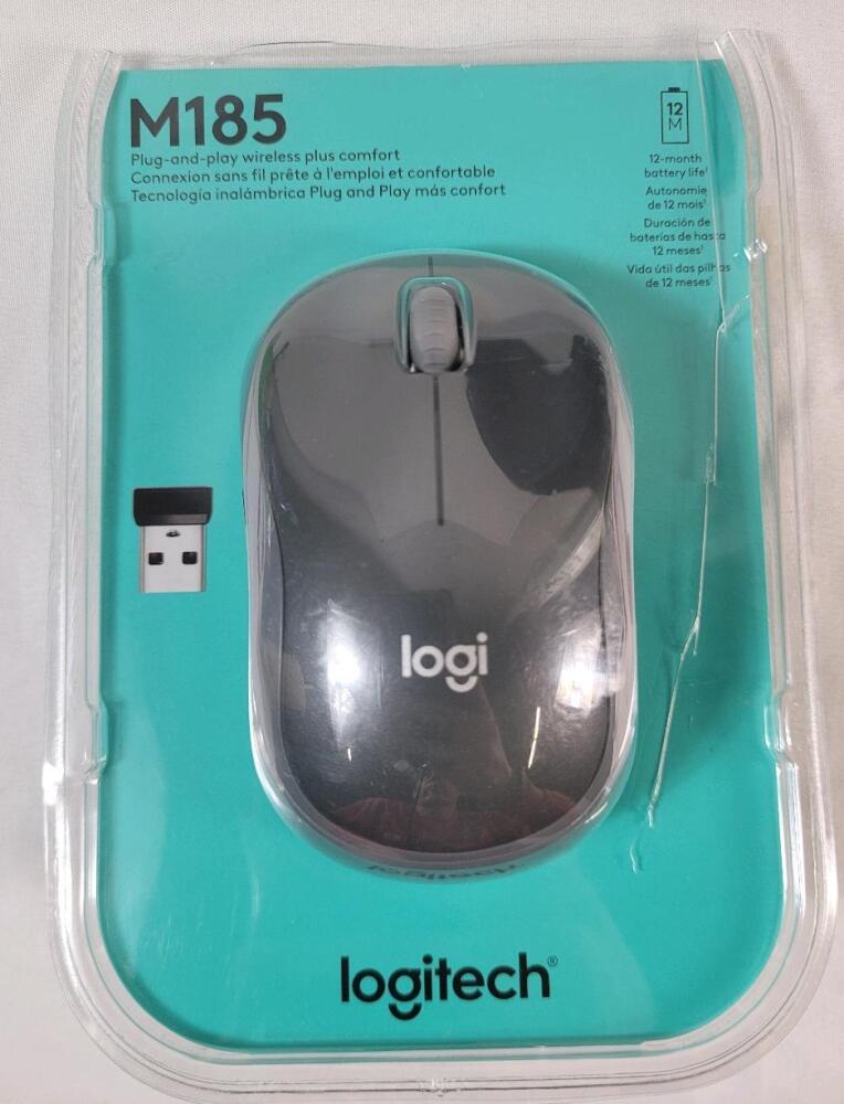 As New , Open - Logitech M185 Plug & Play Wireless Mouse