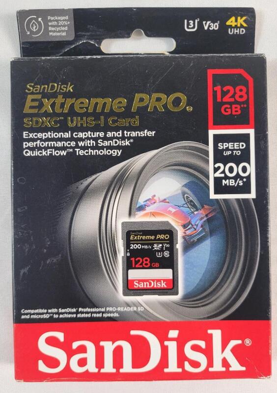 New - SanDisk 128gb Extreme Pro SDXC UHS-I Card .