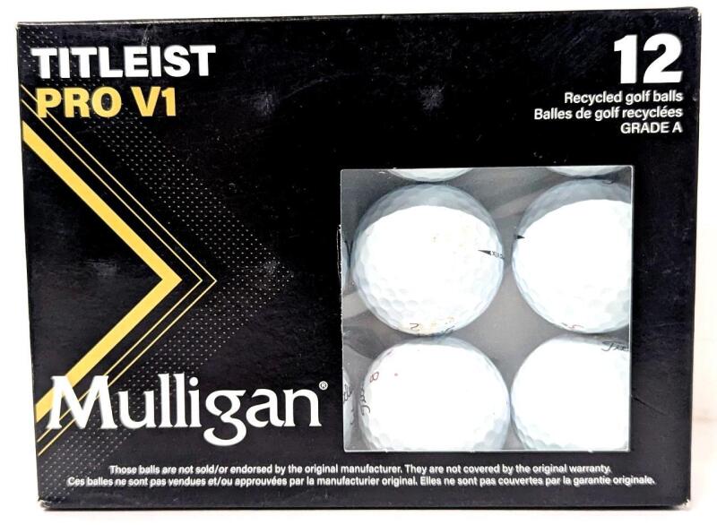 New 12-Pack TITLEIST PRO V1 Mulligan Recycled Golf Balls