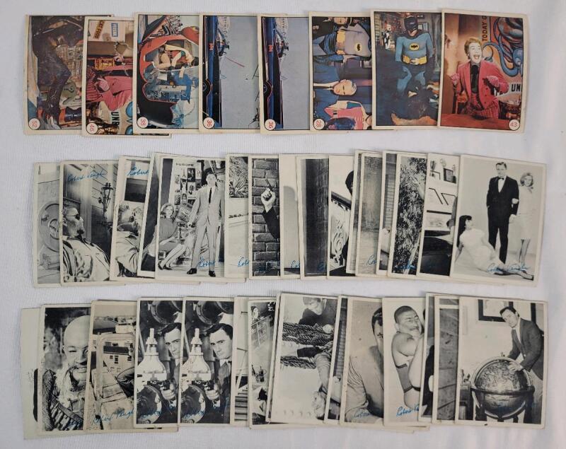 Vintage 1966 Topps Batman Trading Cards (8) & 1964 Topps The Man from U.N.C.L.E Trading Cards (32)