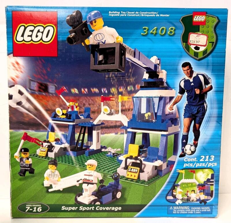 LEGO Super Sports Coverage 3408 Building Toy With Extra Mini-Figs in Damaged Box, May Not Be Complete, Lot Sold As-Is