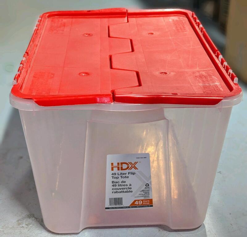 HDX 49 Liter Flip-Top Tote, 15.5" &times; 22.2" &times; 12.5"