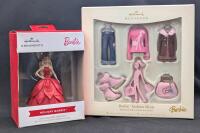 2 New Hallmark BARBIE Ornaments: 2006 Barbie Fashion Minis 6 Ornament Collection Up To 2.5" & Holiday Barbie 3"
