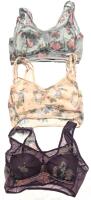 3 New Size 2XL* Women's Lightweight Floral Print Mesh Bralettes (See Photos & Description)