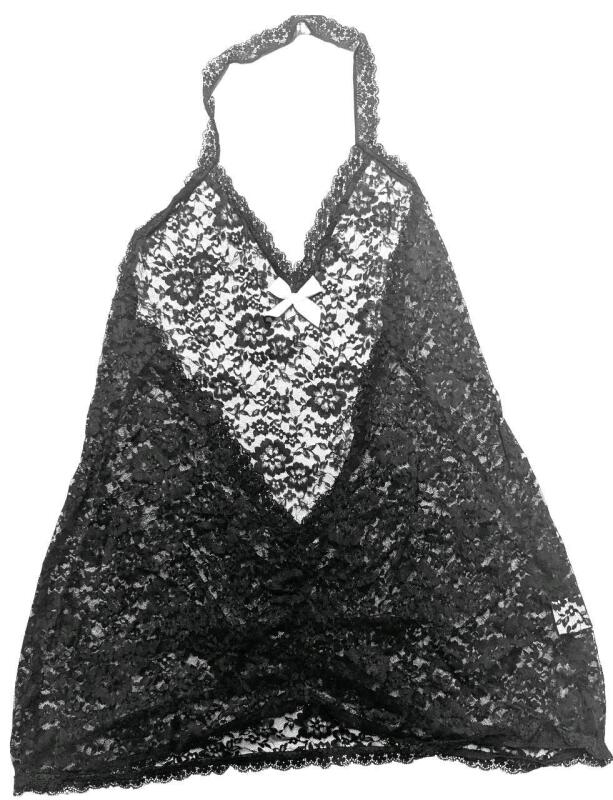 New Size 4XL Women's Uni-Strap Lace Neglig&eacute; Babydoll Nighty Top With Rushed Back
