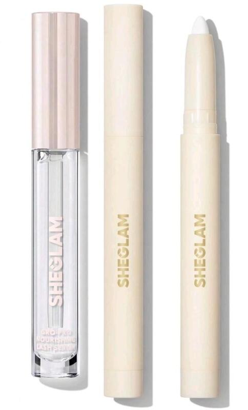 3 New She Glam Eye Products: Gro-Pro Nourishing Lash Serum : Clear (2.4ml), 2&times; Big N' Bright Eye Pencils : White (1.3g)