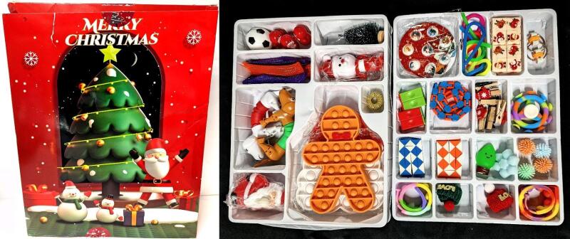 New Christmas Advent Calendar With 24 Different Kinds of Assorted Christmas Toys, Fidget Toys, Puzzles & More! (Box May Show Damage, Contents May Vary)