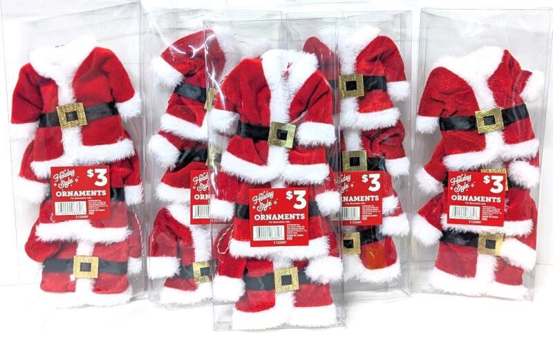 15 New 4.25" Long Santa Suit Christmas Ornaments