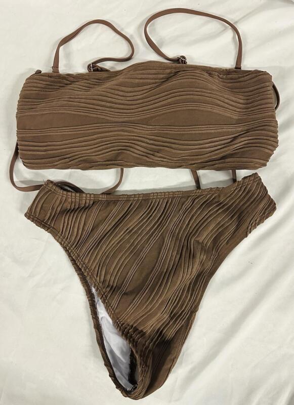 New Women&rsquo;s Small Zaful Bandeau Bikini Set with Detachable Shoulder Straps
