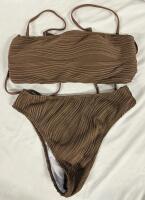 New Women&rsquo;s Small Zaful Bandeau Bikini Set with Detachable Shoulder Straps