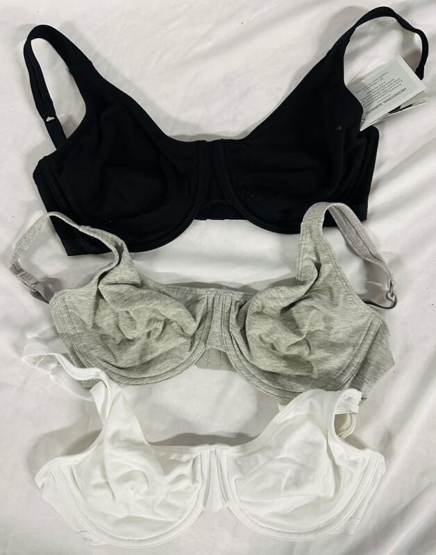 3 New Size 36C Fruit of the Loom Cotton Stretch Bras