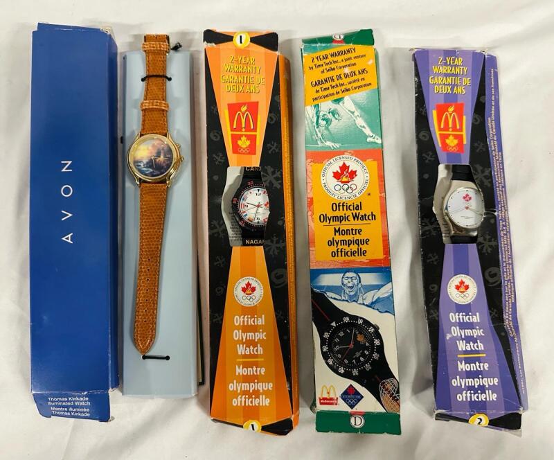 4 Vintage Watches, Includes Avon Watch and 3 McDonald&rsquo;s 1998 Olympics Watches