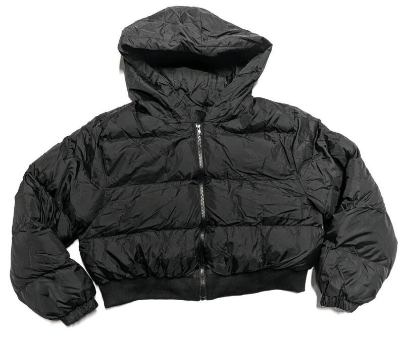New Size 1XL Women's Cropped Puffer Jacket With Hood