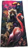 New Large Vibrant Funky Animal Print Beach Towel, 33" &times; 69.5"