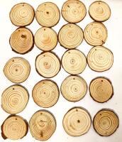 20 New Round 2.75" Diameter Natural Wood Slices For Ornament Crafting (Paint, Stamp, Vinyl, Wood-Burning +)