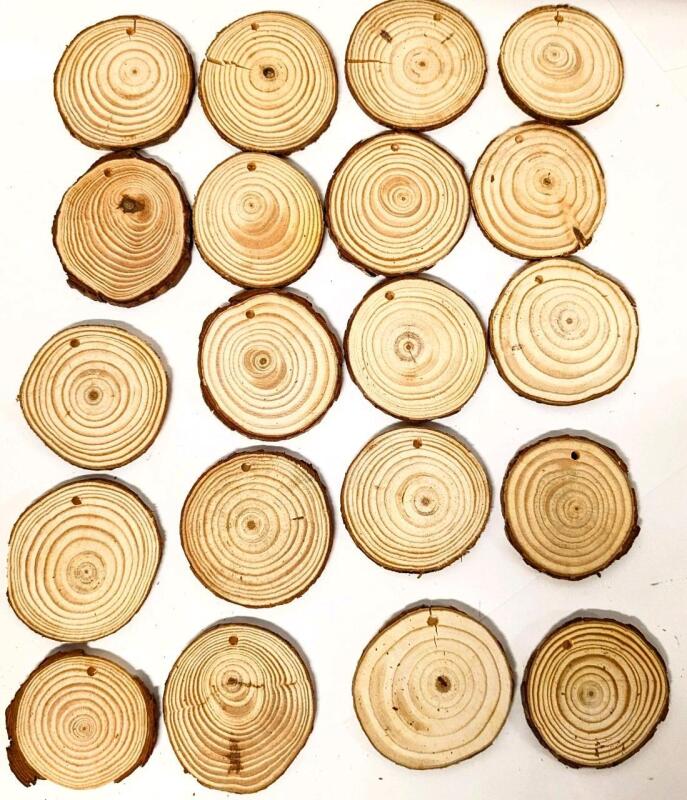 20 New Round 2.75" Diameter Natural Wood Slices For Ornament Crafting (Paint, Stamp, Vinyl, Wood-Burning +)