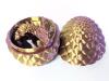 New Neat Dichromatic Articulated 3D Printed 7.75" Long Dragon With 3.75" Tall Storage Egg - 3