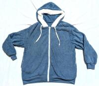 New Size LG Women's Super Fuzzy Teddy Bear-Style Zip-Up Hooded Sweater