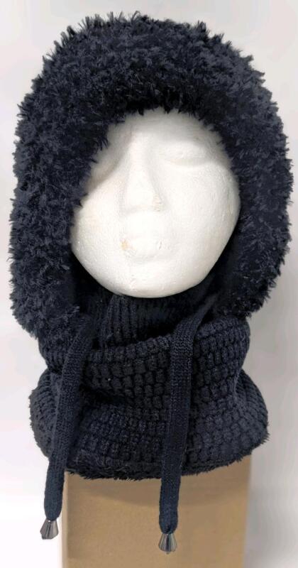 New O/S Adult Super Thick Knit Hood With Drawstrings