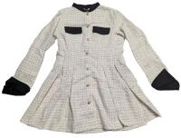 New Size LG Women's Pleated Tweed Mini Dress