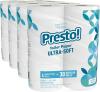 New Amazon Brand - Presto! 2-Ply Ultra-Soft Toilet Paper, 24 Family Mega Rolls = 120 regular rolls, 6 Count (Pack of 4), Unscented