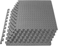 New ProsourceFit Puzzle Exercise Mat &frac12; in, EVA Interlocking Foam Floor Tiles for Home Gym, Mat for Home Workout Equipment, Floor Padding for Kids, Grey, 24 in x 24 in x &frac12; in, 24 Sq Ft - 6 Tiles