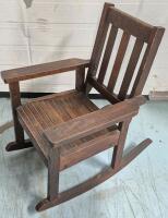 Vintage to Antique Children's Wooden Rocking Chair 25" Tall
