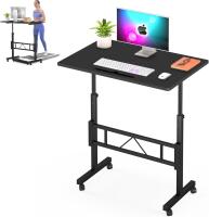 New Klvied Small Standing Desk Adjustable Height for Sitting and Standing, Portable Laptop Table for Walking Pad (Black)