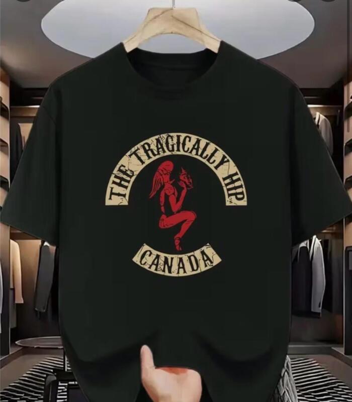 New Size XXL Men's &lsquo;&rsquo;The Tragically Hip&rsquo;&rsquo; T-Shirt - Breathable, Loose Fit, Quick-Dry Fabric, Round Neck, Solid Colour with Graphic Print Machine Washable 100% Polyester Stock Photos added