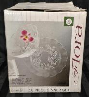 As New 16 Pcs Flora Glass Dinner Set