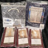 5 New Home Decor Drapes/Valances & Collapsible Bins 10 by 10 by 10"