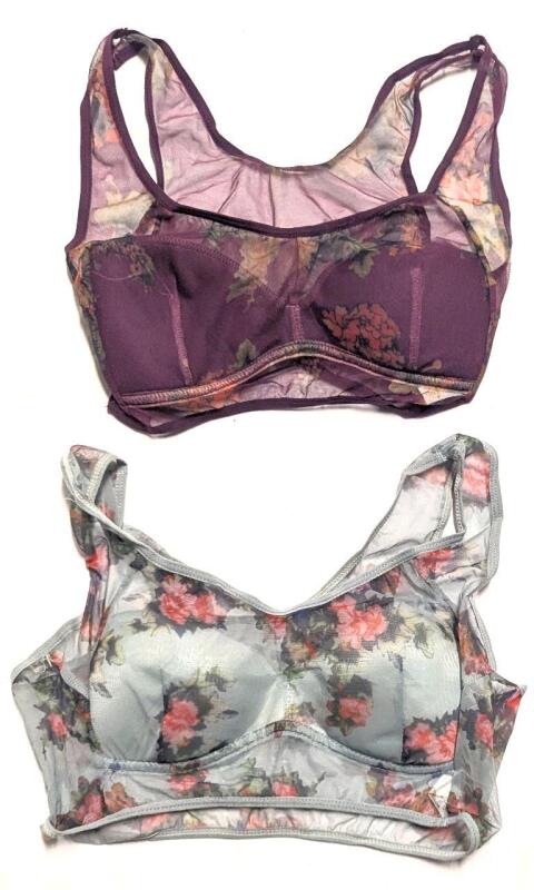 New Size SM-MED Women's Comfortable Lace Full Coverage Sheer "Barely There" Bras (14" From Side to Side)
