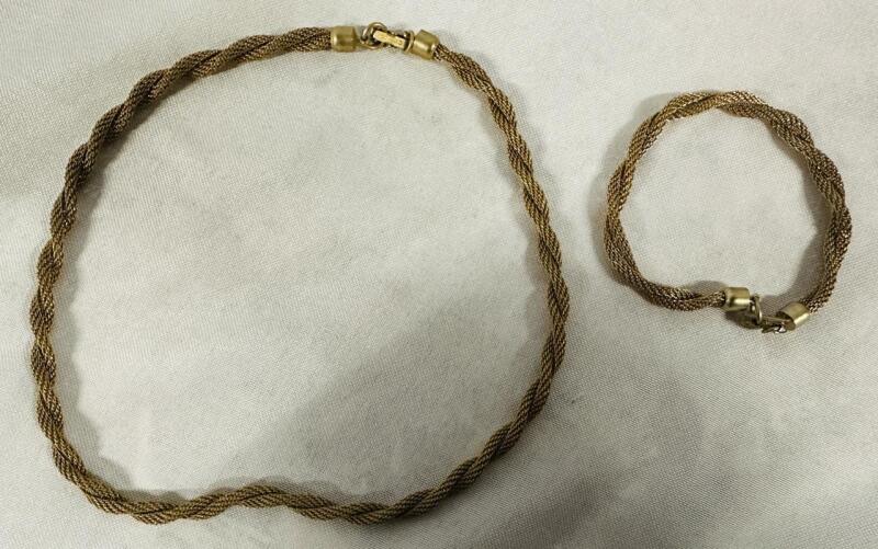 2 New Sarah Coventry Mesh Rope Chains, Includes Necklace and Bracelet