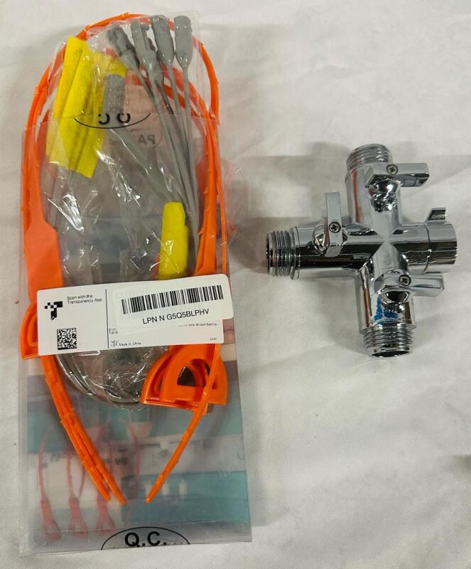 2 New/As-New Plumbing Accessories, Includes As-New 1&rdquo; 3-Way Diverter Valve for Shower or Bidet and New Pipe/Drain Cleaning Kit