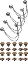 4pcs New Multi-Function Magnetic Clothing Clips With Chains & 10pcs New Copper/Brass Finish Flat Head Rivets For Clothing & Leatherwork