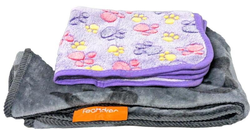 2 New Super Soft Minky Pet / Lap Blankets, 20" &times; 30" & 30" &times; 41"