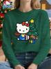 New Size XL Sanrio Hello Kitty Women's Long-Sleeve T-Shirt Iconic Hello Kitty Face & Name Print, Round Neck Machine Washable 75% Polyester, 5% Elastane, 20% Viscose Stock photos added