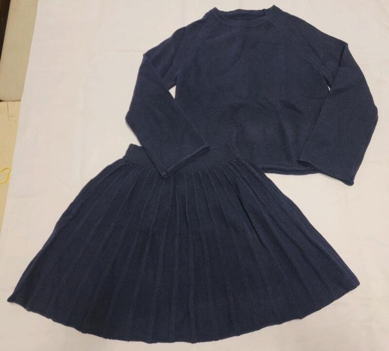 New - Women's Size Small Shein Navy Blue Skirt & Long Sleeve Sweater Set .