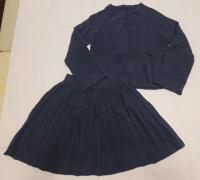 New - Women's Size Small Shein Navy Blue Skirt & Long Sleeve Sweater Set .