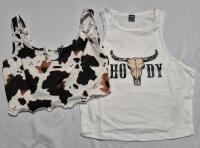 2 New sz Small Crop Tank Tops Howdy