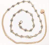 Gorgeous New Rhinestone Waist Chain Belt, 38" Long