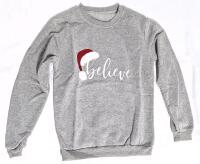 New Size XS Women's "Believe" Christmas Sweatshirt