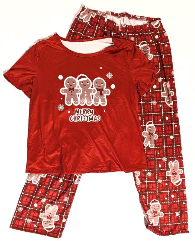 New Size XL Women's 2-Piece Gingerbread Men Christmas Pajamas Set