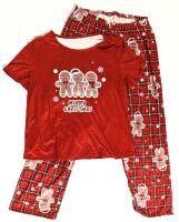 New Size XL Women's 2-Piece Gingerbread Men Christmas Pajamas Set