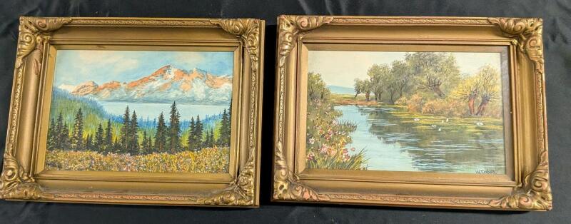 2 Vintage Framed Paintings by W. T.Wood.
