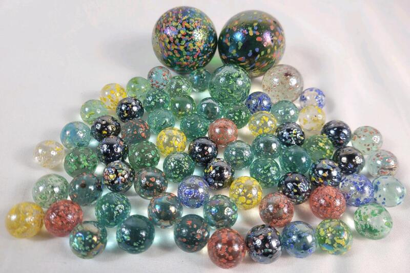 Vintage Glass Speckle Confetti Marbles .
