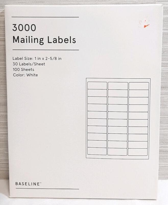 New Pack of 3000 Mailing Labels