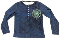 New Size LG Men's Nautical Compass Print Long-Sleeve Top
