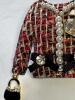Stylish Tweed Jacket Brooch / Clip -Complete with Faux Pearls & Crystal Embellishments Jacket Arm Hold a Dangle Purse Charm approximately 2.25 x 2.5&rsquo;&rsquo; - 3
