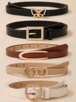 5 New 36" Long &times;0.75" Wide Ladies' Faux Leather Belts